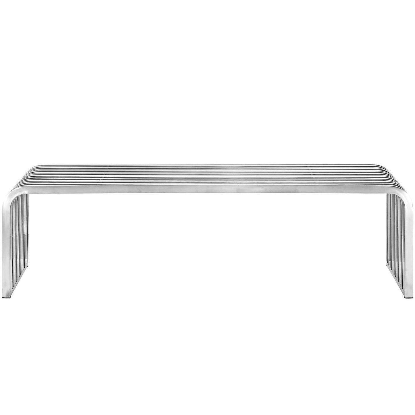 Modway - Pipe 60" Stainless Steel Bench by Modway  Living Room Benches and Stools Silver - EEI-2103-SLV