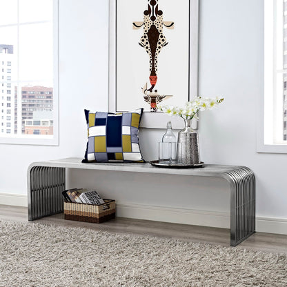 Modway - Pipe 60" Stainless Steel Bench by Modway  Living Room Benches and Stools Silver - EEI-2103-SLV