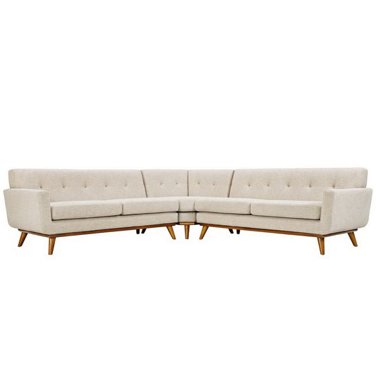 Modway Outlet Engage L-Shaped Upholstered Fabric Sectional Sofa by Modway  Living Room Furniture Beige - EEI-2108-BEI-SET