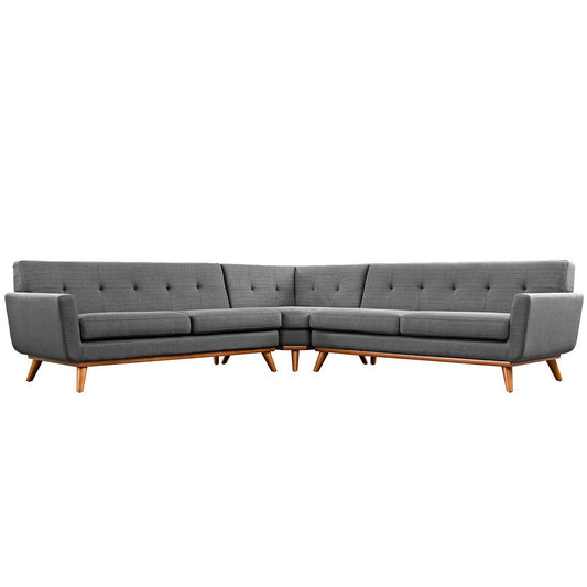 Modway Outlet Engage L-Shaped Upholstered Fabric Sectional Sofa by Modway  Living Room Furniture Gray - EEI-2108-DOR-SET