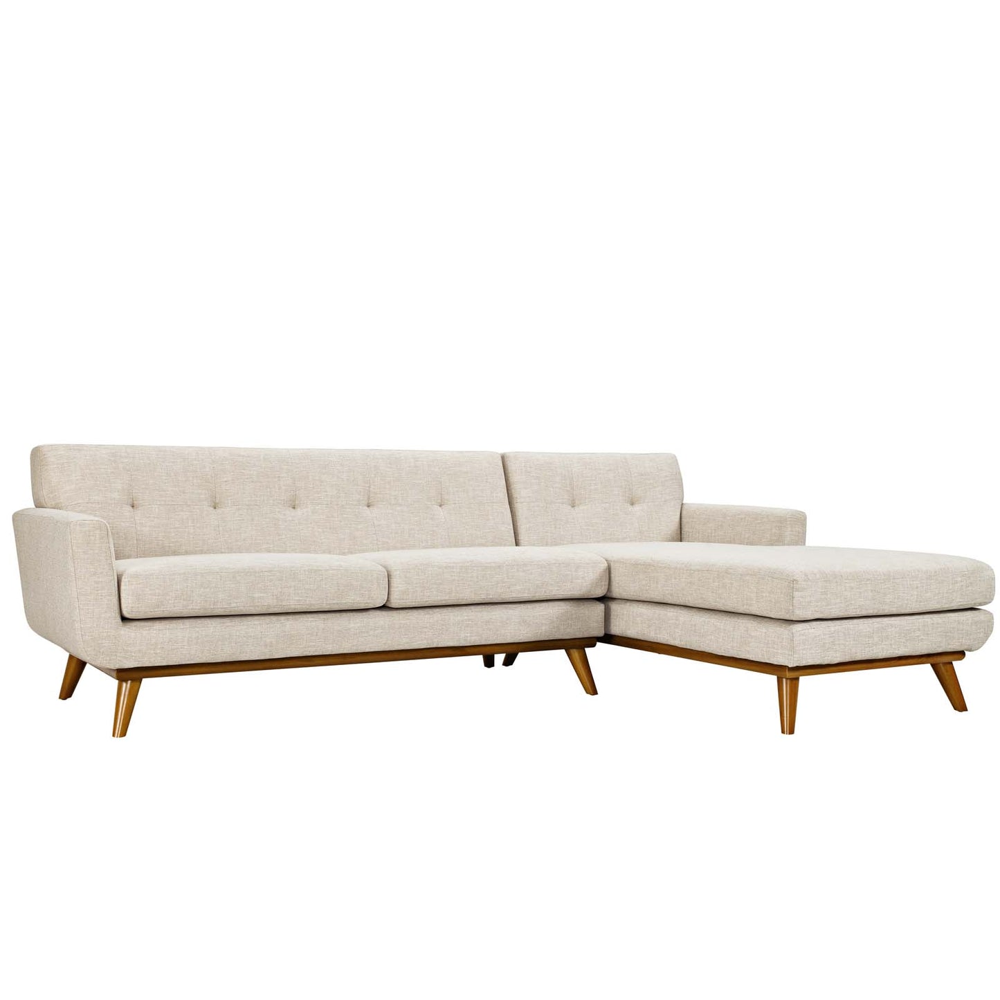 Modway Outlet Engage Right-Facing Upholstered Fabric Sectional Sofa by Modway  Living Room Furniture Beige - EEI-2119-BEI-SET
