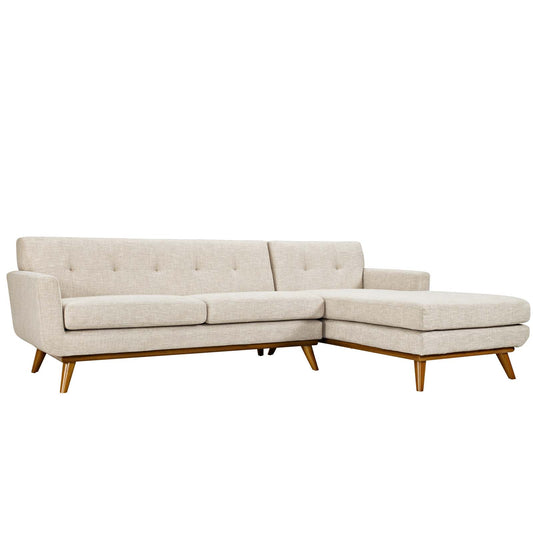 Modway Outlet Engage Right-Facing Upholstered Fabric Sectional Sofa by Modway  Living Room Furniture Beige - EEI-2119-BEI-SET