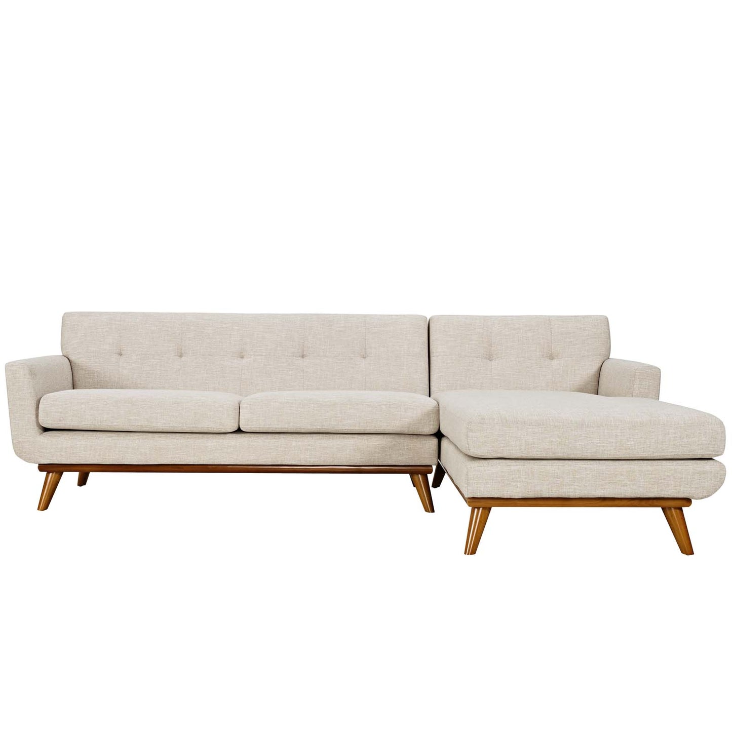 Modway Outlet Engage Right-Facing Upholstered Fabric Sectional Sofa by Modway  Living Room Furniture Beige - EEI-2119-BEI-SET
