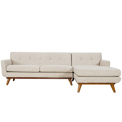 Modway Outlet Engage Right-Facing Upholstered Fabric Sectional Sofa by Modway  Living Room Furniture Beige - EEI-2119-BEI-SET