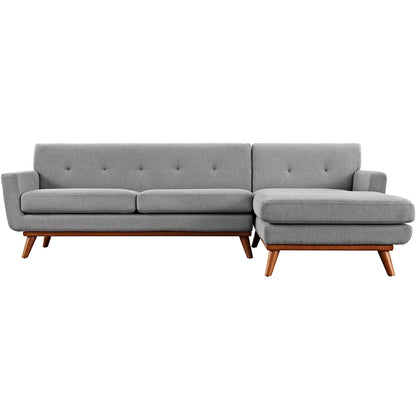Modway Outlet Engage Right-Facing Upholstered Fabric Sectional Sofa by Modway  Living Room Furniture Expectation Gray - EEI-2119-GRY-SET