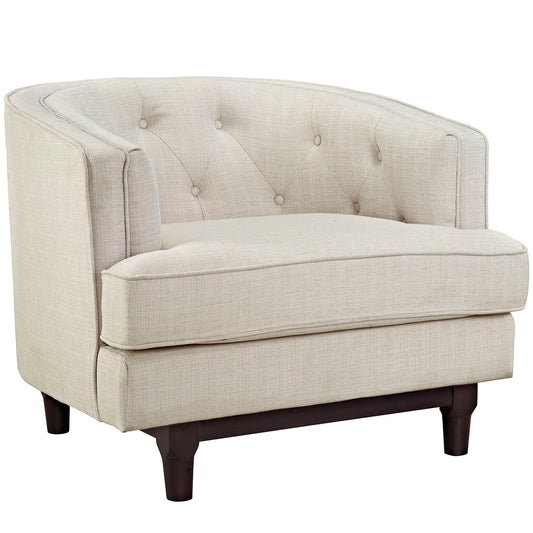Modway Outlet Coast Upholstered Fabric Armchair by Modway  Living Room Furniture Beige - EEI-2130-BEI