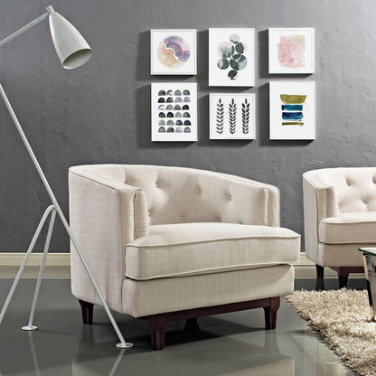 Modway Outlet Coast Upholstered Fabric Armchair by Modway  Living Room Furniture Beige - EEI-2130-BEI