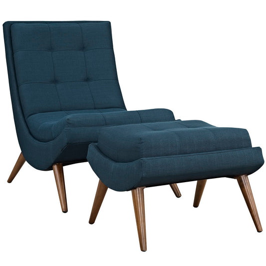 Modway - Ramp Upholstered Fabric Lounge Chair Set by Modway  Living Room Sofas and Armchairs Blue - EEI-2143-AZU