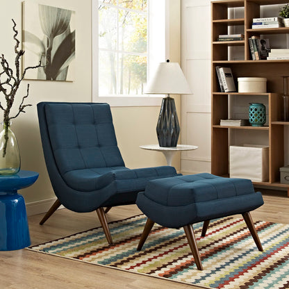 Modway - Ramp Upholstered Fabric Lounge Chair Set by Modway  Living Room Sofas and Armchairs Blue - EEI-2143-AZU