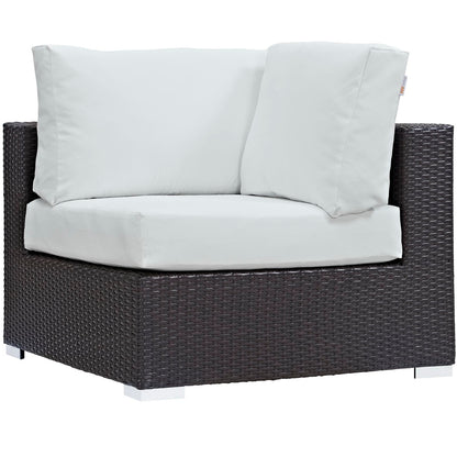 Modway - Convene 7 Piece Outdoor Patio Sectional Set by Modway  Outdoor Furniture Sofa Sectionals White - EEI-2157-EXP-WHI-SET