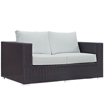 Modway - Convene 5 Piece Outdoor Patio Sofa Set by Modway  Outdoor Furniture Sofa Sectionals White - EEI-2158-EXP-WHI-SET