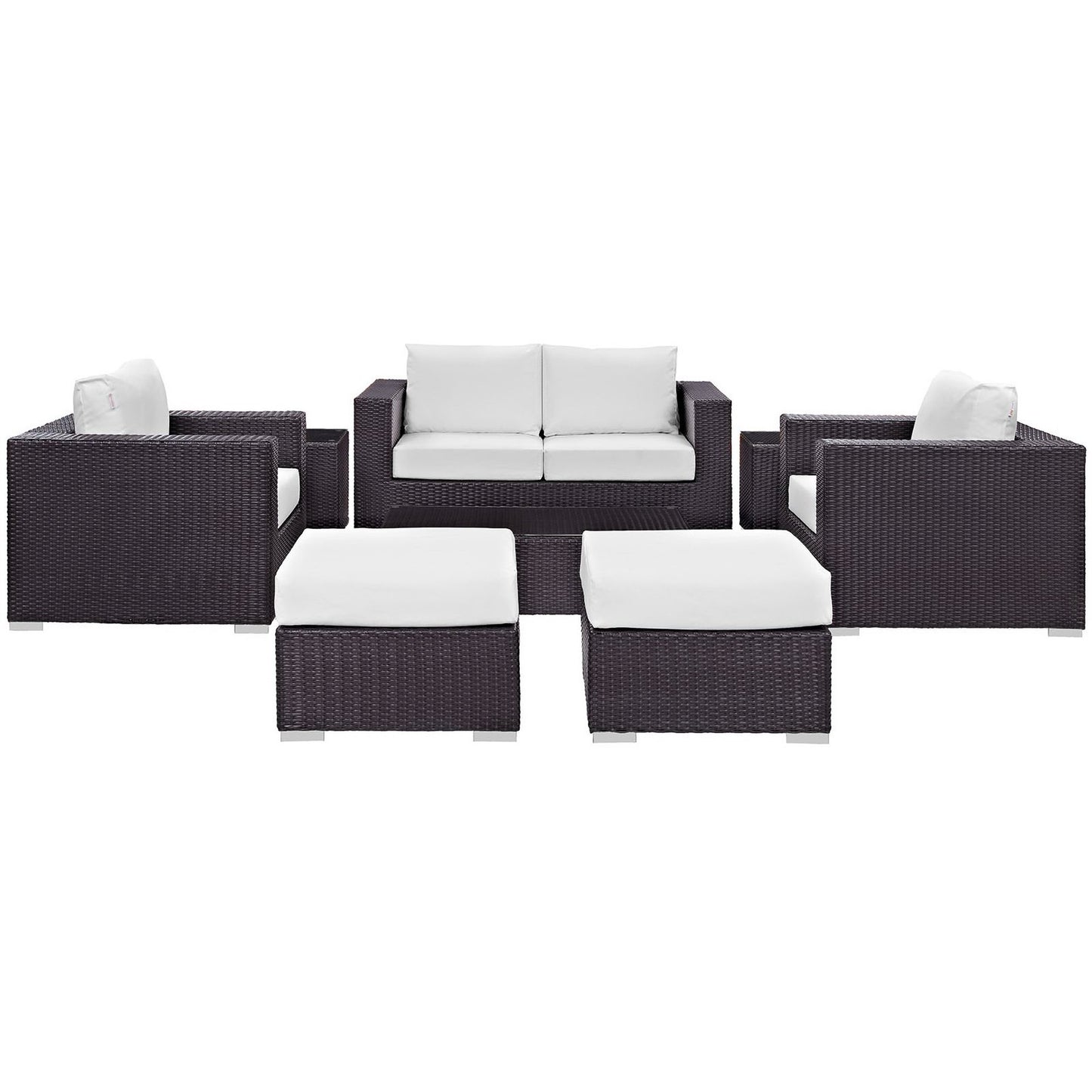 Modway - Convene 8 Piece Outdoor Patio Sofa Set by Modway  Outdoor Furniture Sofa Sectionals White - EEI-2159-EXP-WHI-SET