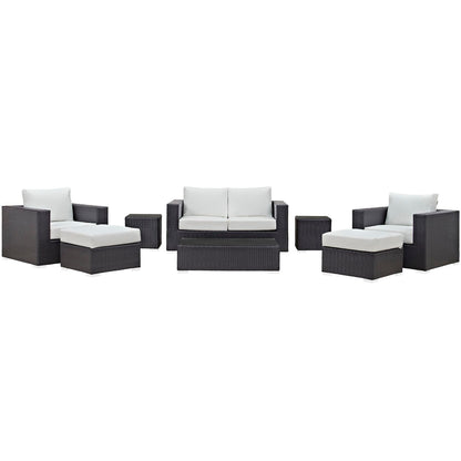 Modway - Convene 8 Piece Outdoor Patio Sofa Set by Modway  Outdoor Furniture Sofa Sectionals White - EEI-2159-EXP-WHI-SET