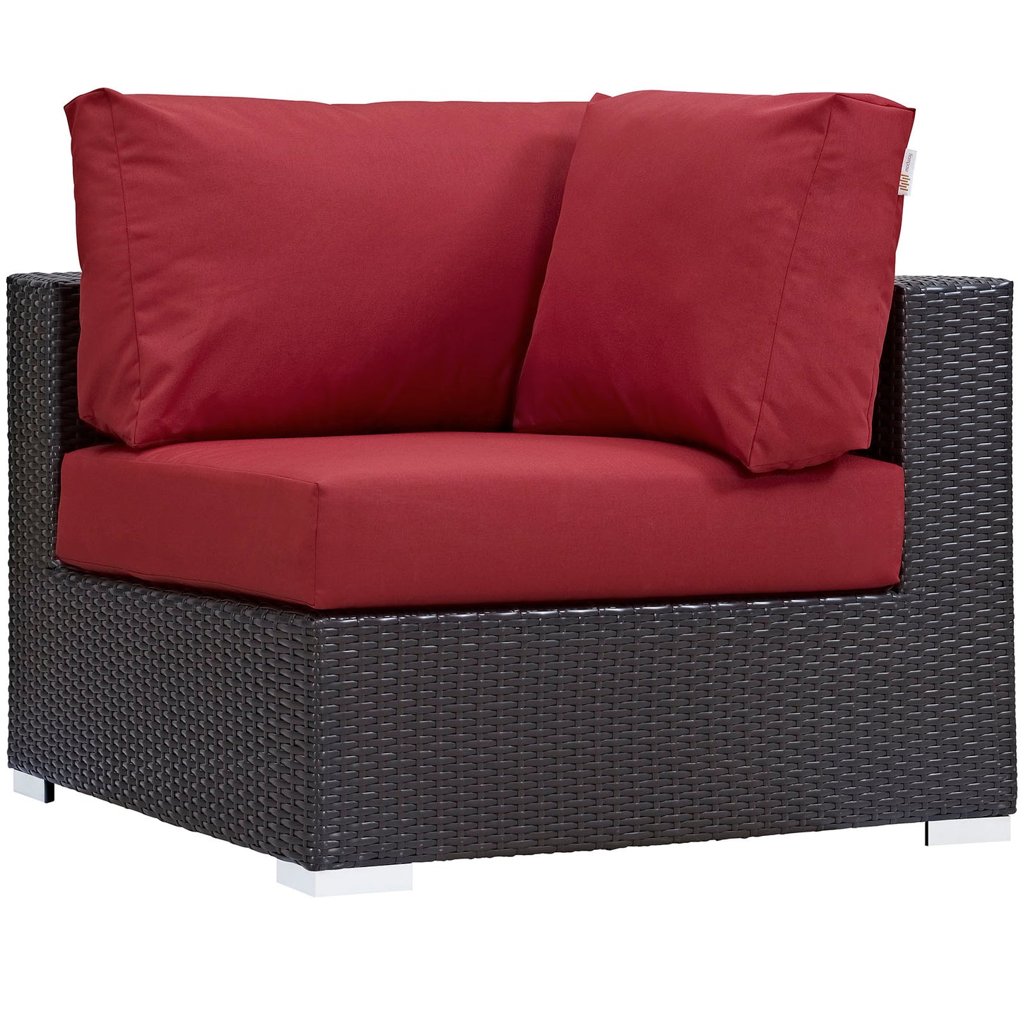 Modway Outlet Convene 5 Piece Outdoor Patio Sectional Set by Modway  Outdoor Furniture Furniture Espresso Red - EEI-2163-EXP-RED-SET