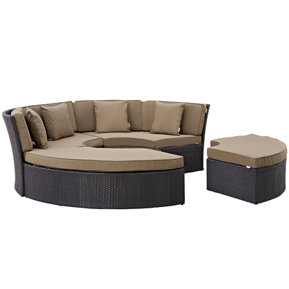 Modway Outlet Convene Circular Outdoor Patio Daybed Set by Modway  Outdoor Furniture Furniture Espresso Mocha - EEI-2171-EXP-MOC-SET