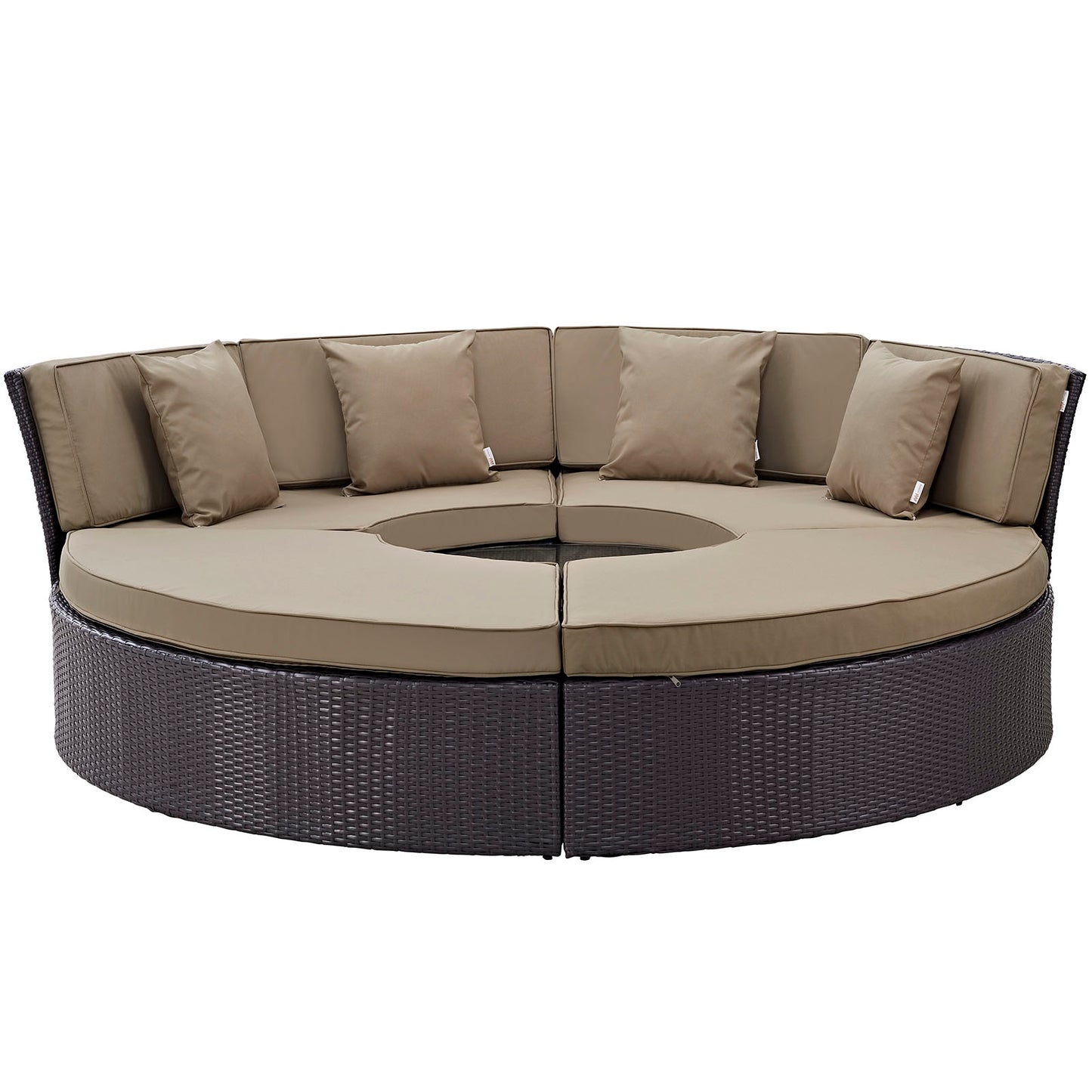 Modway Outlet Convene Circular Outdoor Patio Daybed Set by Modway  Outdoor Furniture Furniture Espresso Mocha - EEI-2171-EXP-MOC-SET