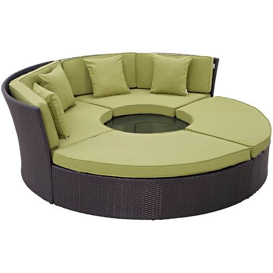 Modway Outlet Convene Circular Outdoor Patio Daybed Set by Modway  Outdoor Furniture Furniture Espresso Peridot - EEI-2171-EXP-PER-SET
