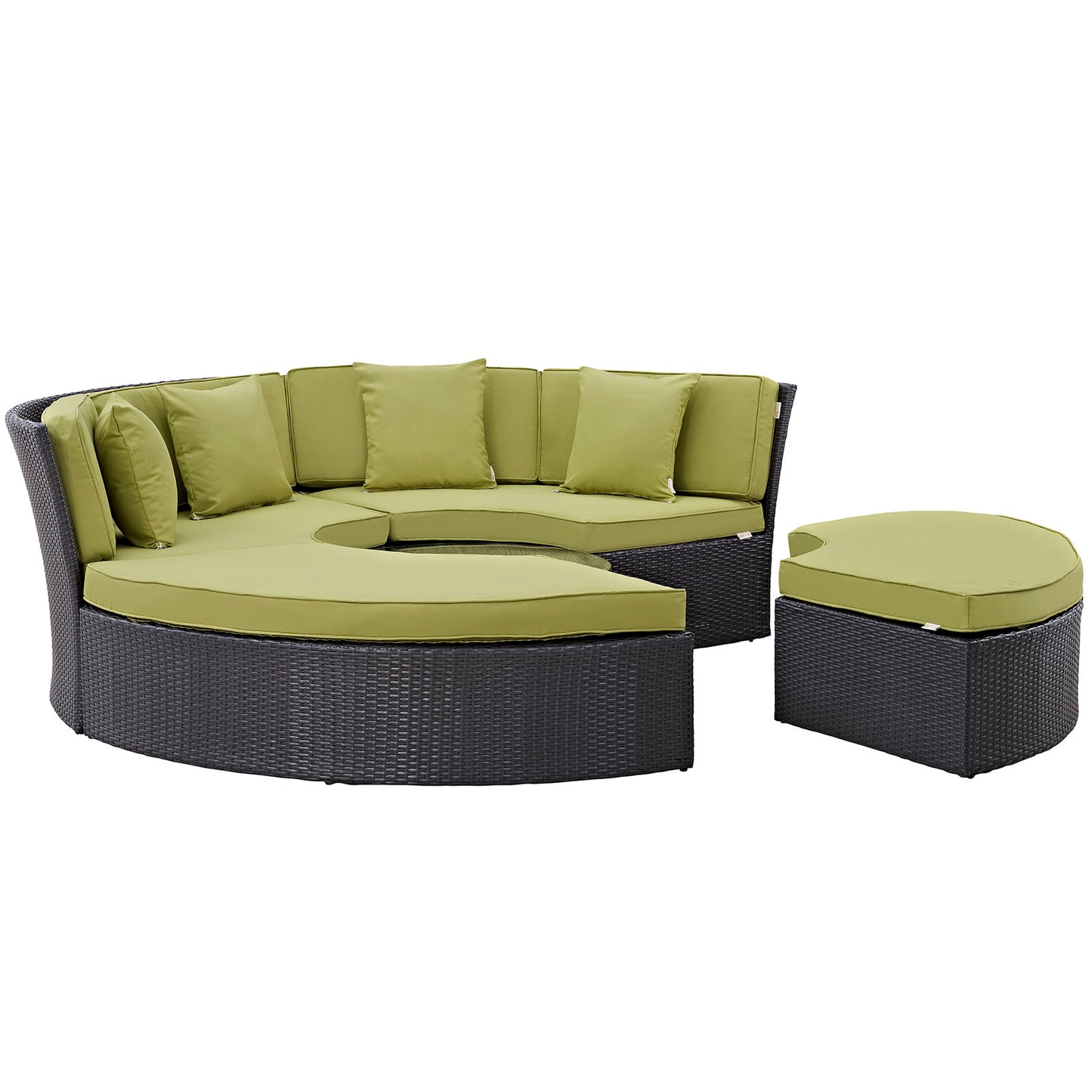 Modway Outlet Convene Circular Outdoor Patio Daybed Set by Modway  Outdoor Furniture Furniture Espresso Peridot - EEI-2171-EXP-PER-SET