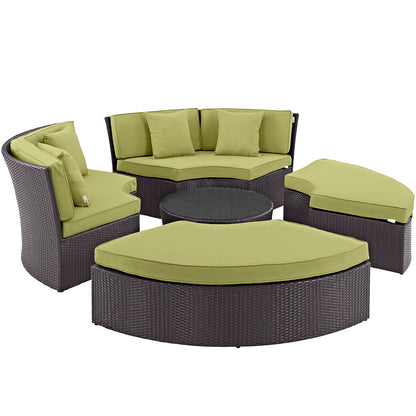 Modway Outlet Convene Circular Outdoor Patio Daybed Set by Modway  Outdoor Furniture Furniture Espresso Peridot - EEI-2171-EXP-PER-SET