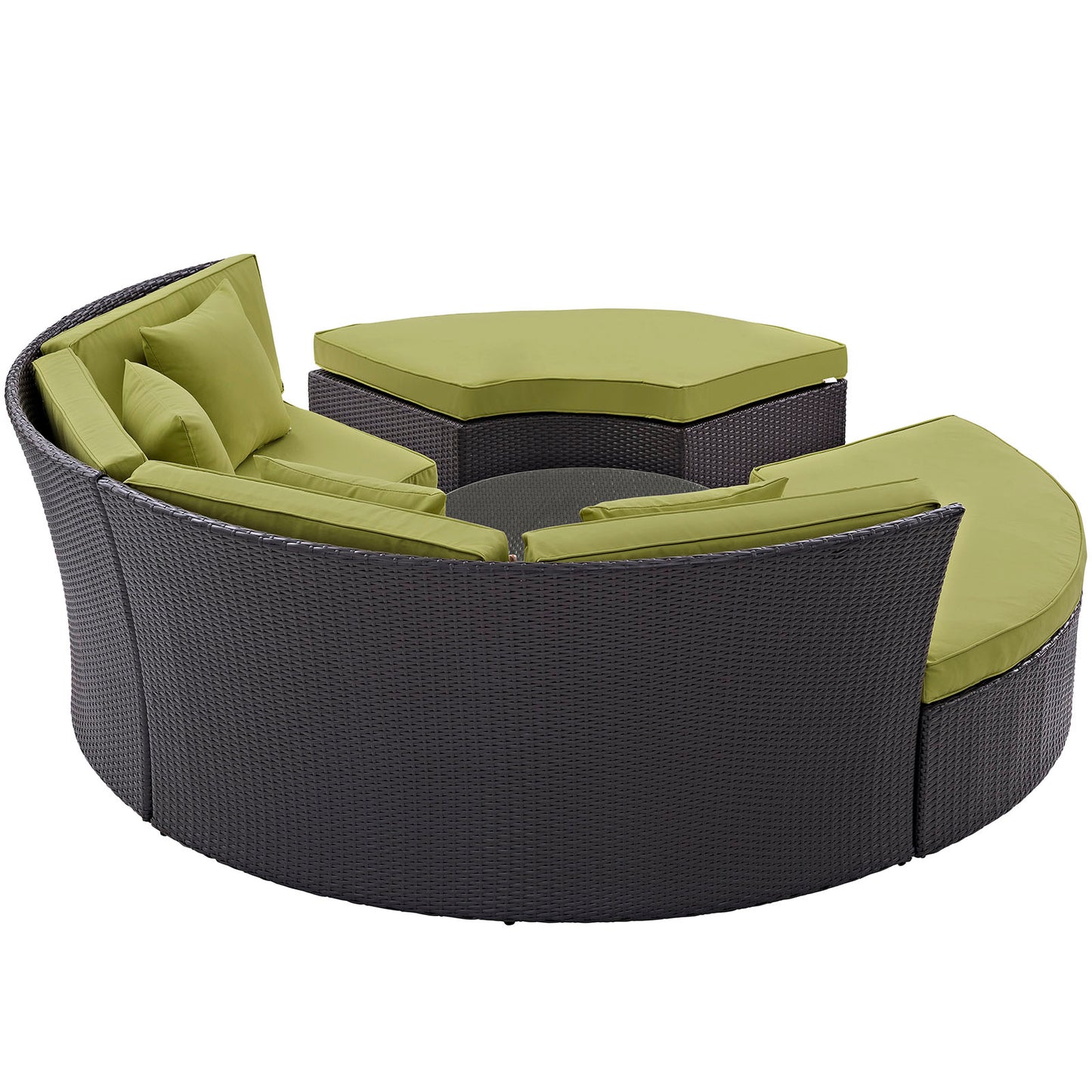 Modway Outlet Convene Circular Outdoor Patio Daybed Set by Modway  Outdoor Furniture Furniture Espresso Peridot - EEI-2171-EXP-PER-SET