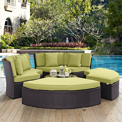 Modway Outlet Convene Circular Outdoor Patio Daybed Set by Modway  Outdoor Furniture Furniture Espresso Peridot - EEI-2171-EXP-PER-SET