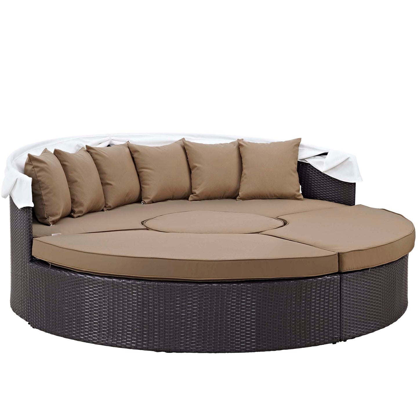 Modway Outlet Convene Outdoor Patio Wicker Rattan Canopy Sectional Daybed by Modway  Outdoor Furniture Furniture Espresso Mocha - EEI-2173-EXP-MOC-SET