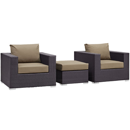 Modway - Convene 3 Piece Outdoor Patio Sofa Set by Modway  Outdoor Furniture Sofa Sectionals Gray - EEI-2174-EXP-MOC-SET