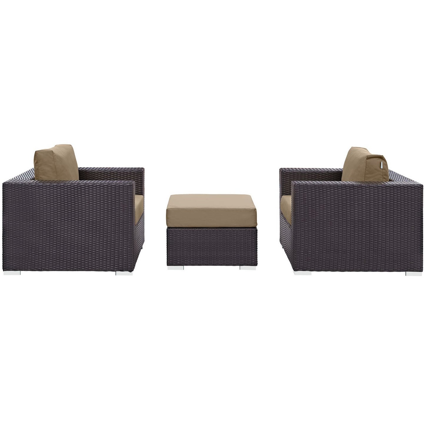 Modway - Convene 3 Piece Outdoor Patio Sofa Set by Modway  Outdoor Furniture Sofa Sectionals Gray - EEI-2174-EXP-MOC-SET
