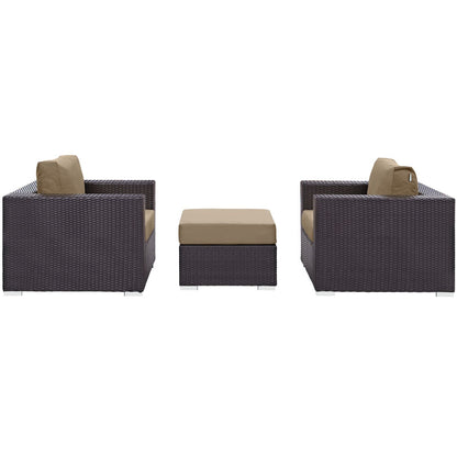 Modway - Convene 3 Piece Outdoor Patio Sofa Set by Modway  Outdoor Furniture Sofa Sectionals Gray - EEI-2174-EXP-MOC-SET
