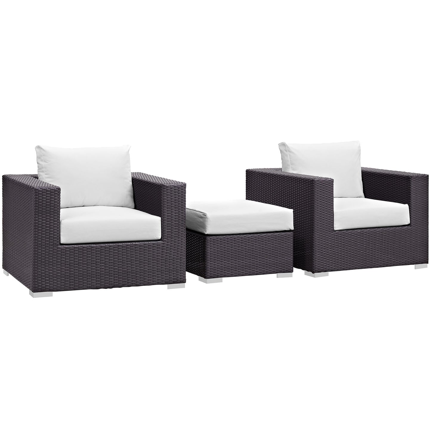 Modway - Convene 3 Piece Outdoor Patio Sofa Set by Modway  Outdoor Furniture Sofa Sectionals White - EEI-2174-EXP-WHI-SET