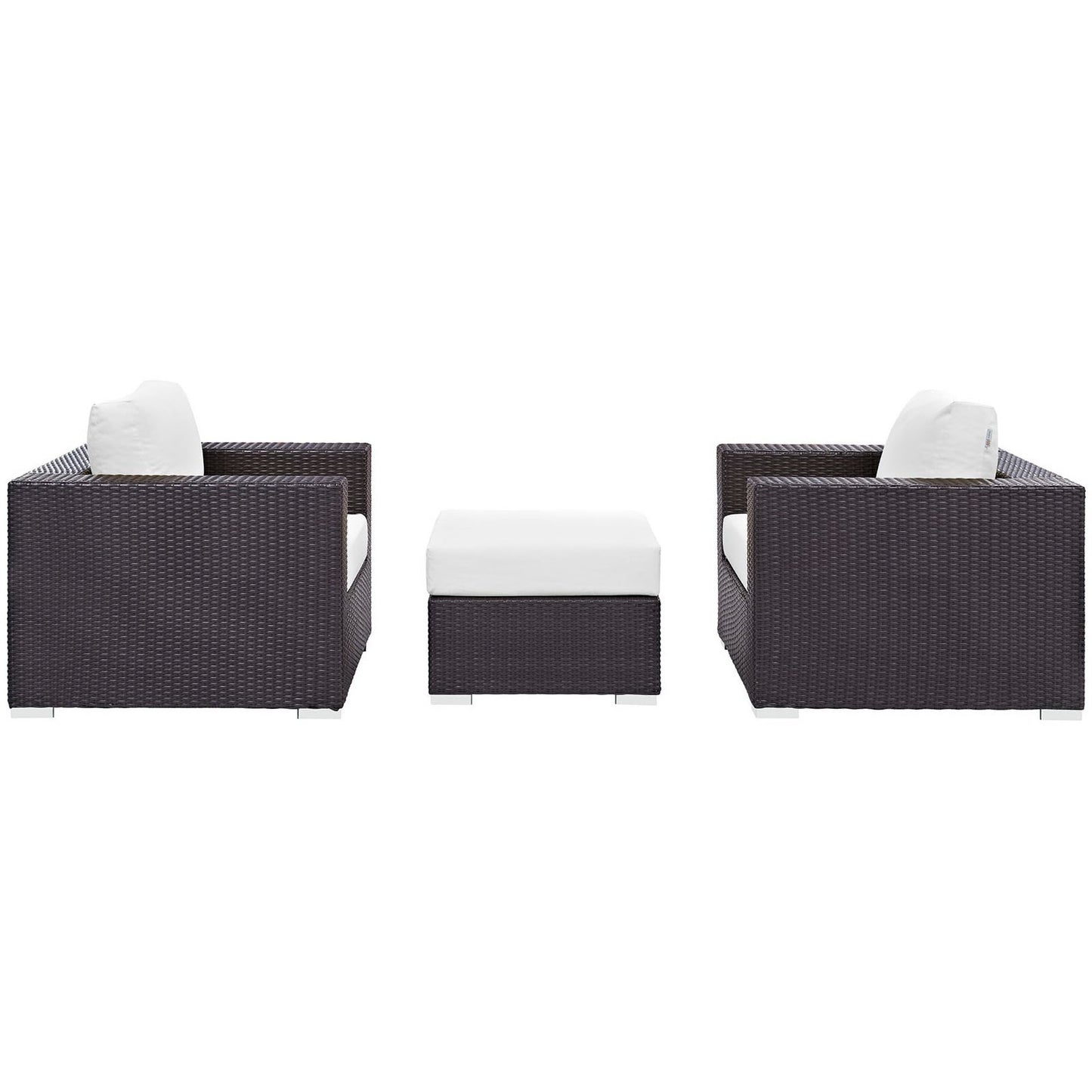 Modway - Convene 3 Piece Outdoor Patio Sofa Set by Modway  Outdoor Furniture Sofa Sectionals White - EEI-2174-EXP-WHI-SET