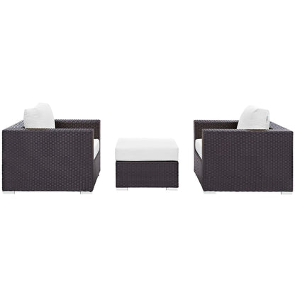 Modway - Convene 3 Piece Outdoor Patio Sofa Set by Modway  Outdoor Furniture Sofa Sectionals White - EEI-2174-EXP-WHI-SET