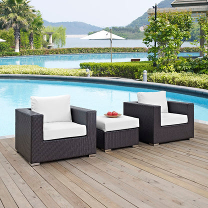 Modway - Convene 3 Piece Outdoor Patio Sofa Set by Modway  Outdoor Furniture Sofa Sectionals White - EEI-2174-EXP-WHI-SET