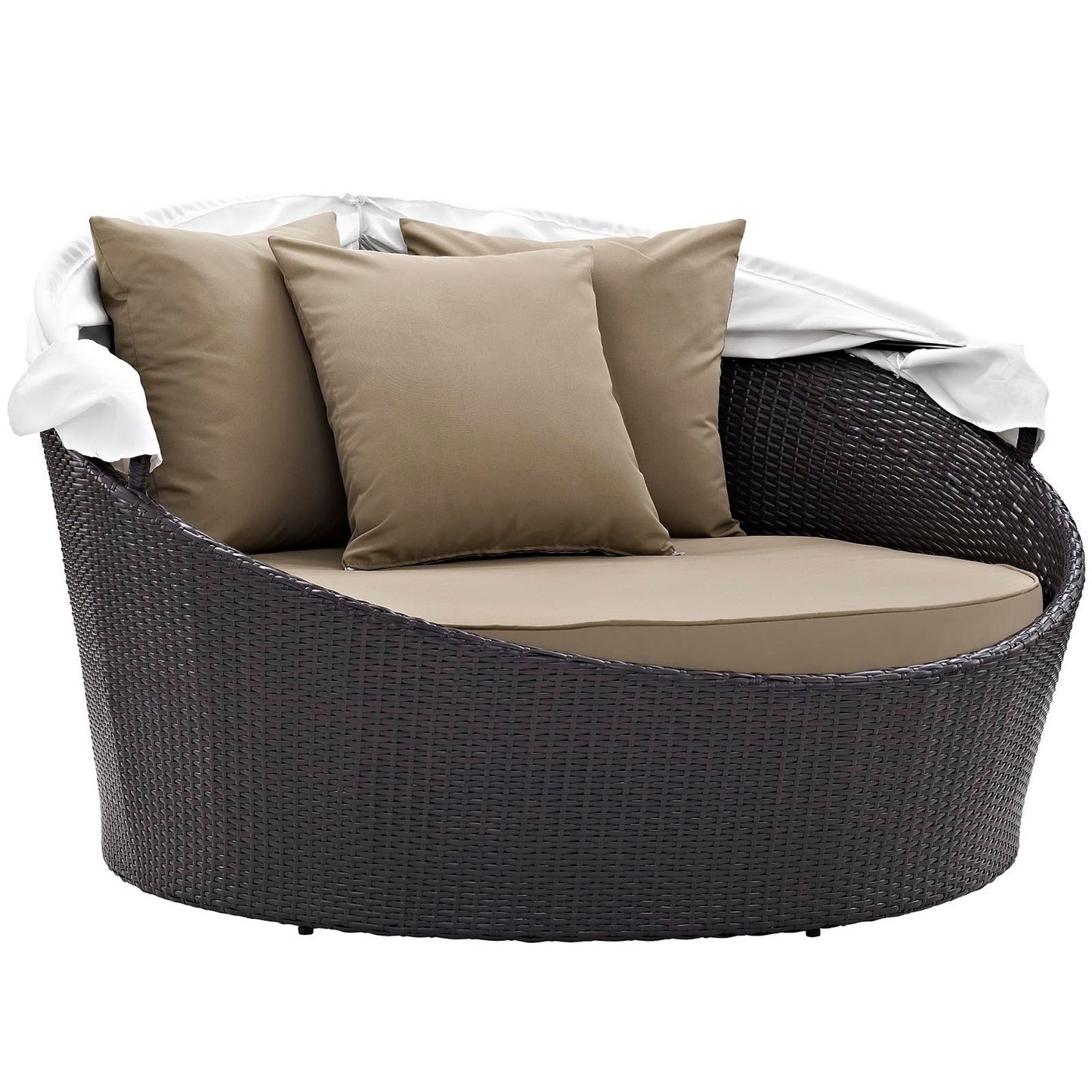 Modway Outlet Convene Canopy Outdoor Patio Daybed by Modway  Outdoor Furniture Furniture Espresso Mocha - EEI-2175-EXP-MOC