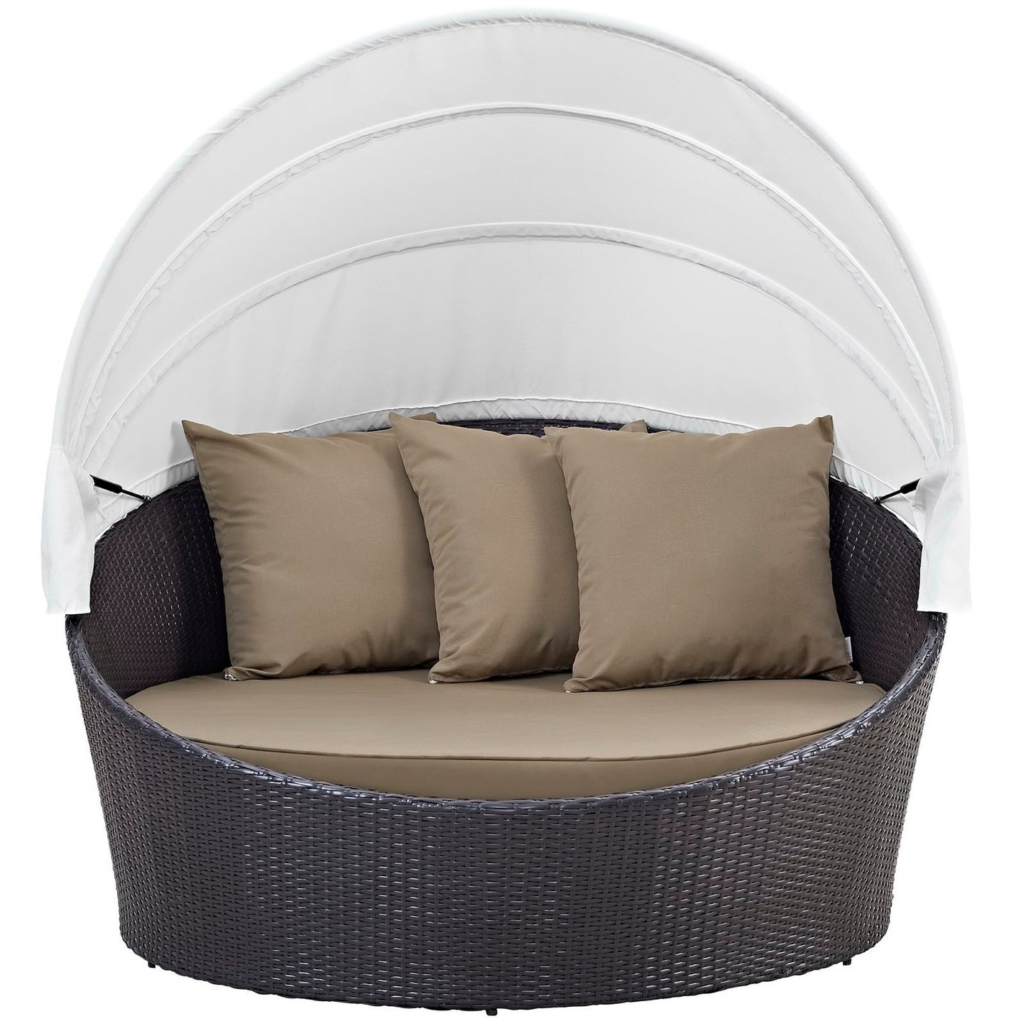 Modway Outlet Convene Canopy Outdoor Patio Daybed by Modway  Outdoor Furniture Furniture Espresso Mocha - EEI-2175-EXP-MOC