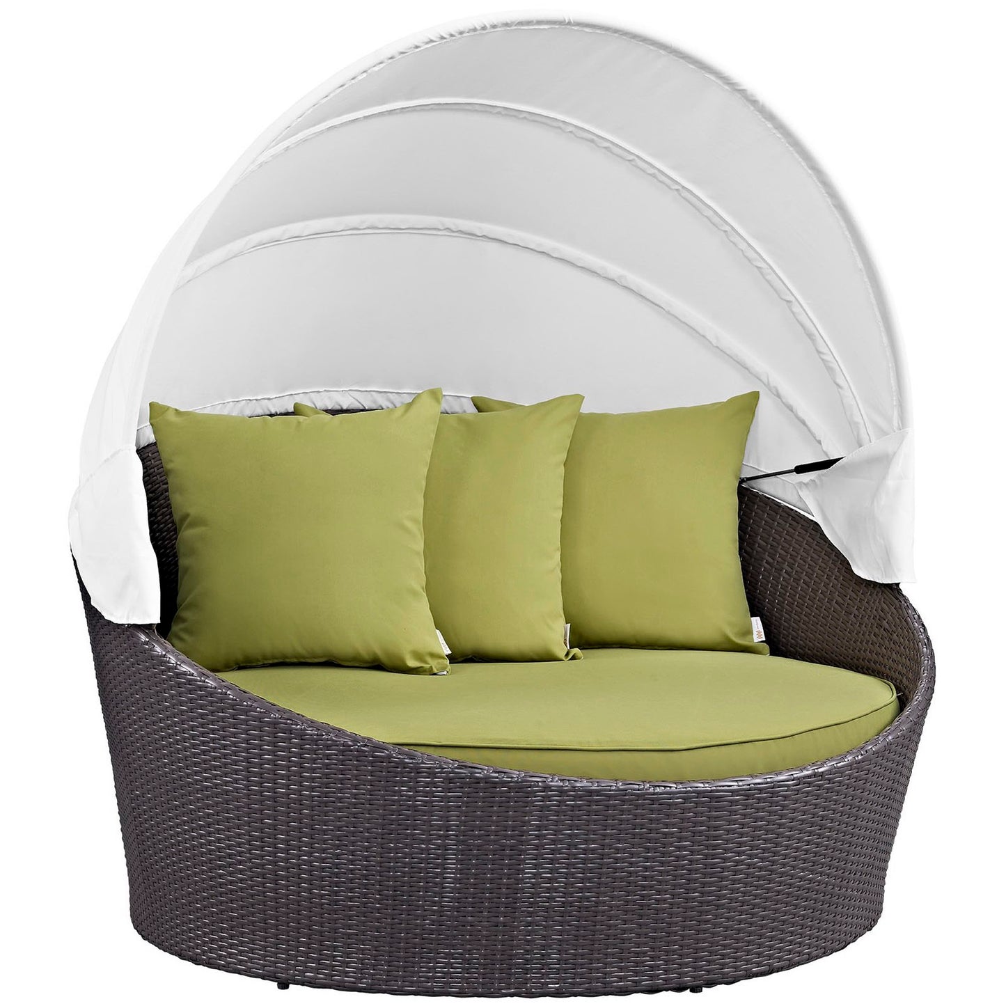 Modway Outlet Convene Canopy Outdoor Patio Daybed by Modway  Outdoor Furniture Furniture Espresso Peridot - EEI-2175-EXP-PER