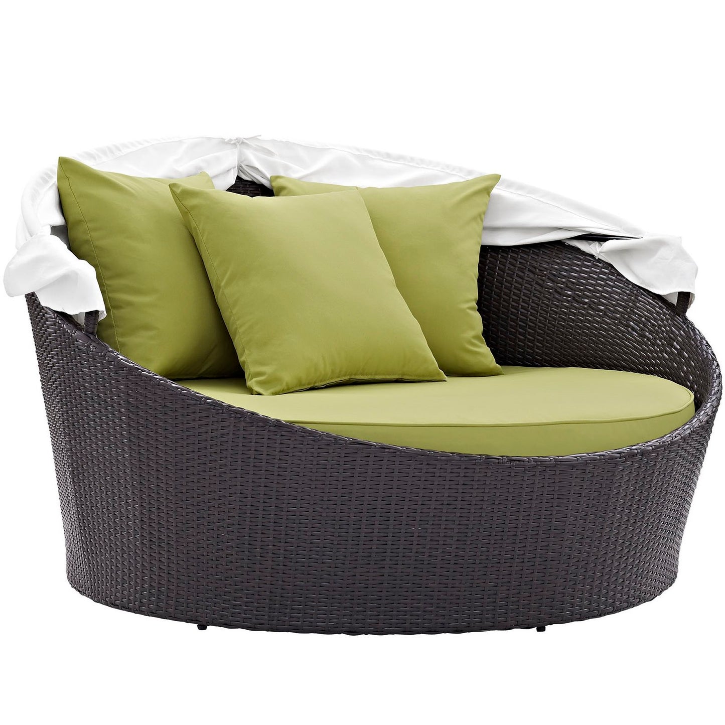 Modway Outlet Convene Canopy Outdoor Patio Daybed by Modway  Outdoor Furniture Furniture Espresso Peridot - EEI-2175-EXP-PER