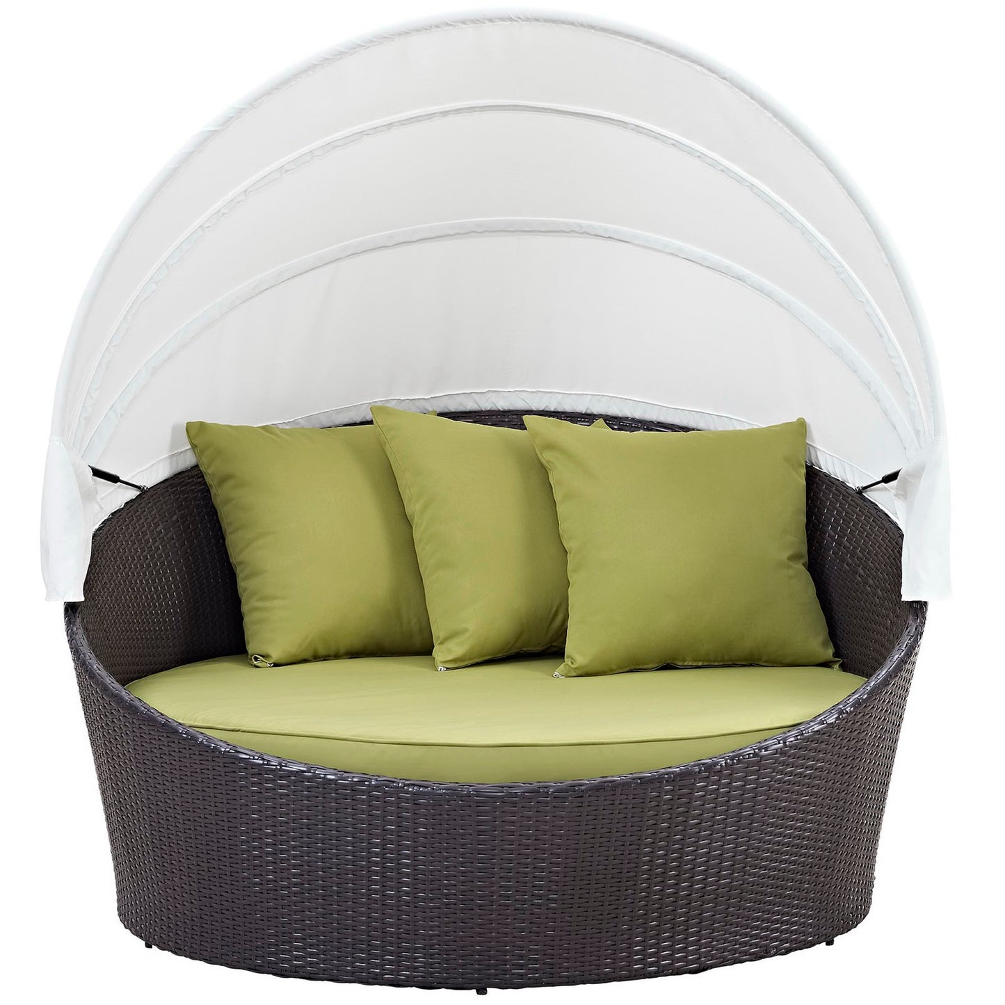Modway Outlet Convene Canopy Outdoor Patio Daybed by Modway  Outdoor Furniture Furniture Espresso Peridot - EEI-2175-EXP-PER