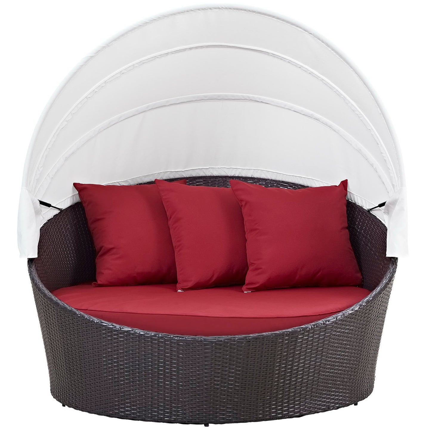 Modway Outlet Convene Canopy Outdoor Patio Daybed by Modway  Outdoor Furniture Furniture Espresso Red - EEI-2175-EXP-RED