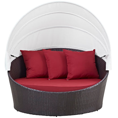 Modway Outlet Convene Canopy Outdoor Patio Daybed by Modway  Outdoor Furniture Furniture Espresso Red - EEI-2175-EXP-RED