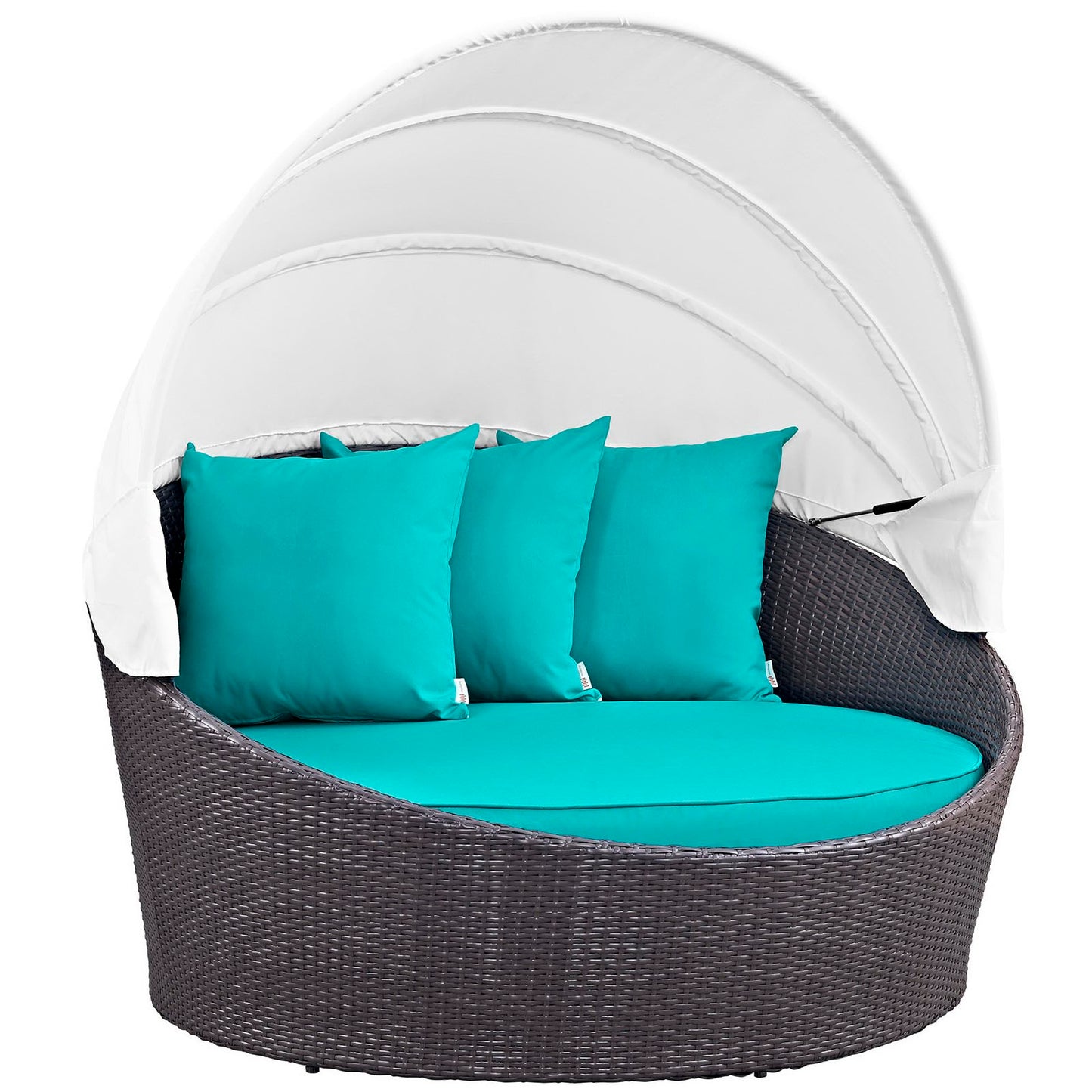 Modway Outlet Convene Canopy Outdoor Patio Daybed by Modway  Outdoor Furniture Furniture Espresso Turquoise - EEI-2175-EXP-TRQ