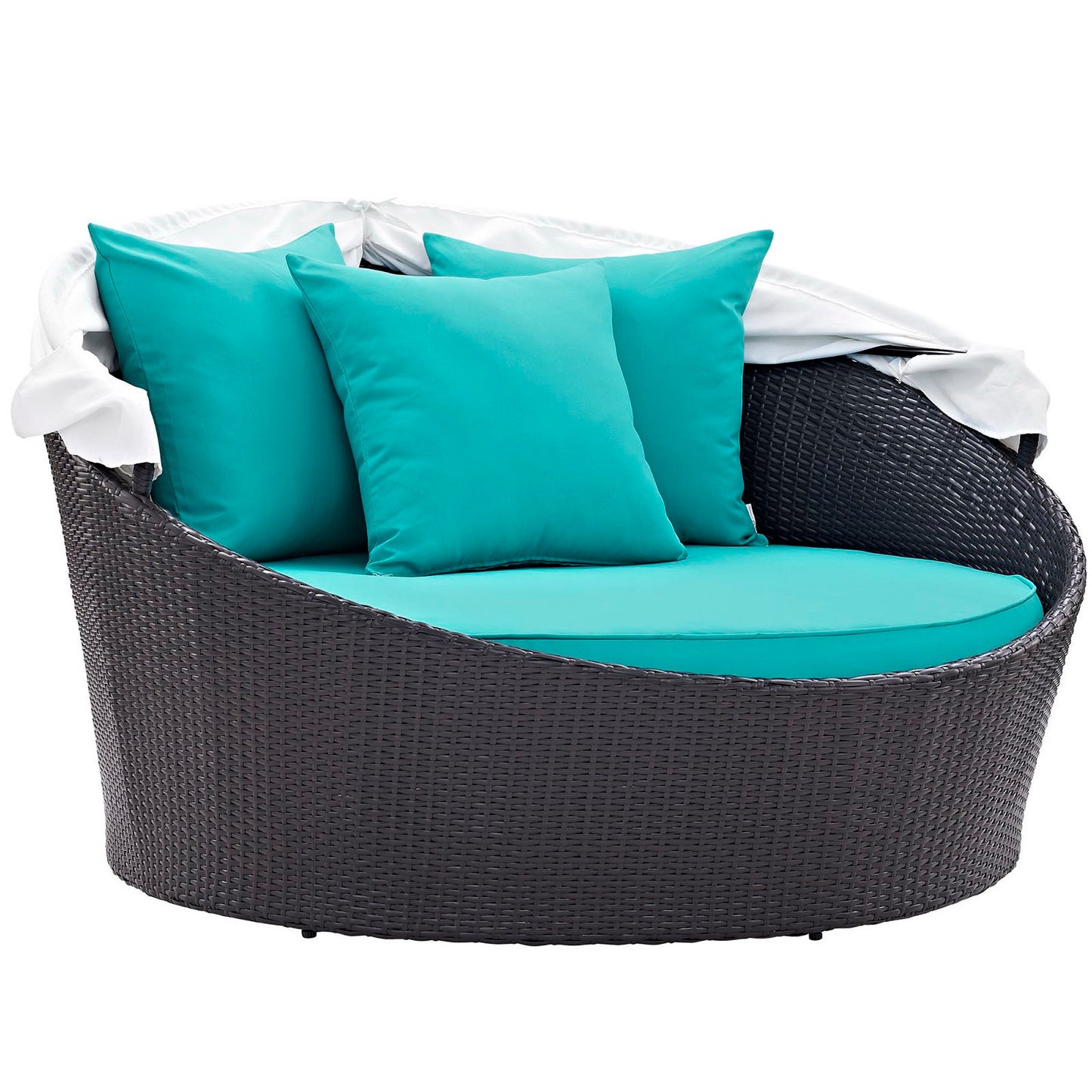 Modway Outlet Convene Canopy Outdoor Patio Daybed by Modway  Outdoor Furniture Furniture Espresso Turquoise - EEI-2175-EXP-TRQ