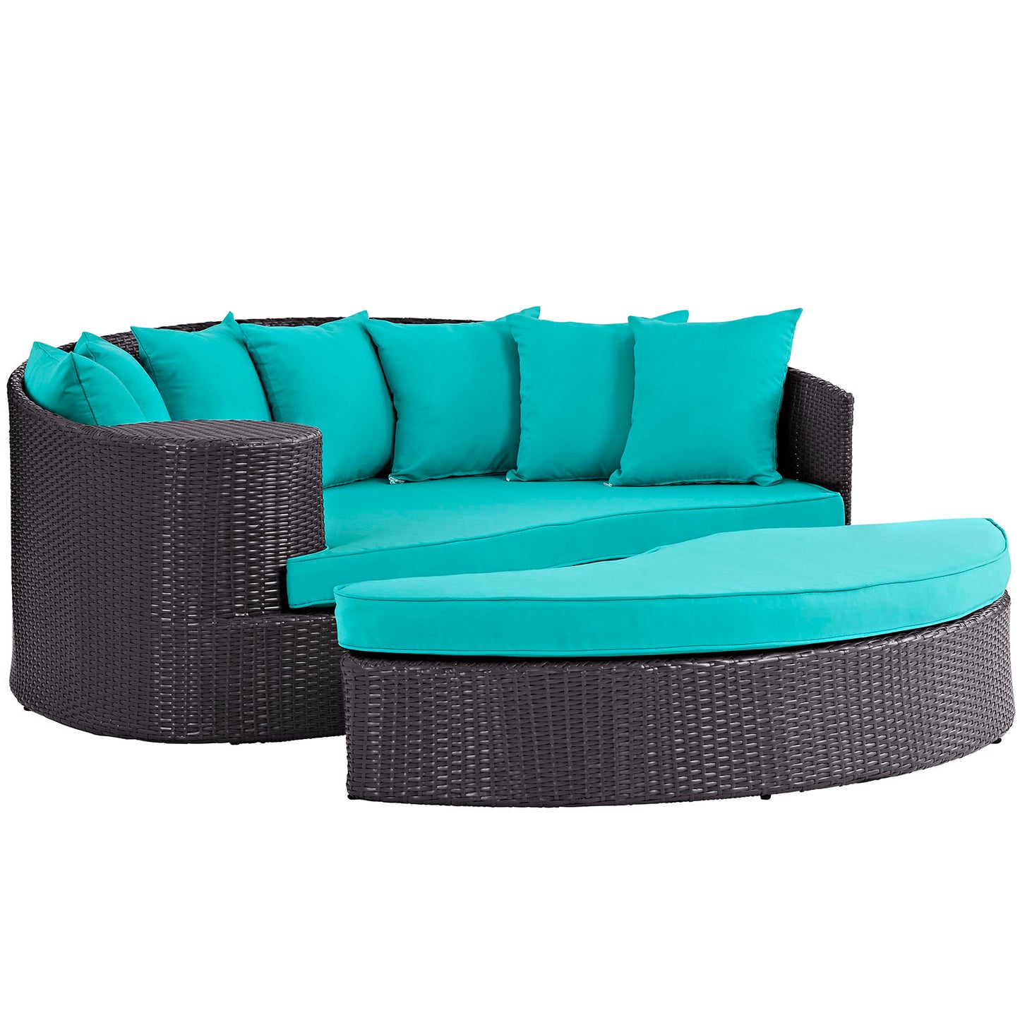 Modway Outlet Convene Outdoor Patio Daybed by Modway  Outdoor Furniture Furniture Espresso Turquoise - EEI-2176-EXP-TRQ