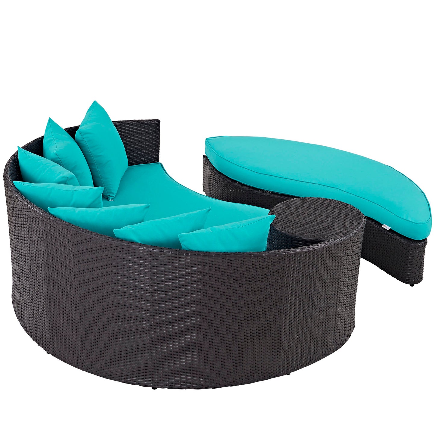 Modway Outlet Convene Outdoor Patio Daybed by Modway  Outdoor Furniture Furniture Espresso Turquoise - EEI-2176-EXP-TRQ