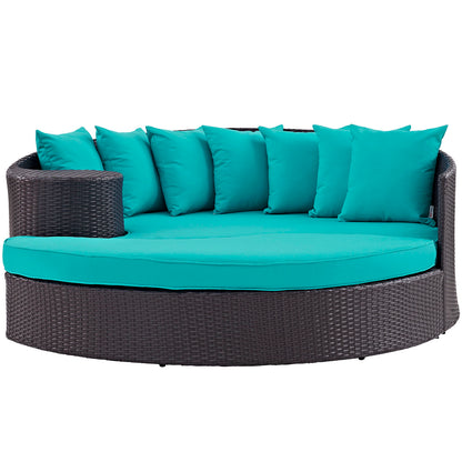 Modway Outlet Convene Outdoor Patio Daybed by Modway  Outdoor Furniture Furniture Espresso Turquoise - EEI-2176-EXP-TRQ