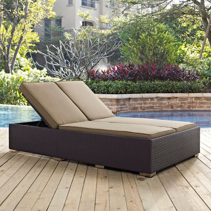 Modway - Convene Double Outdoor Patio Chaise by Modway  Outdoor Furniture Sofa Sectionals Gray - EEI-2177-EXP-MOC