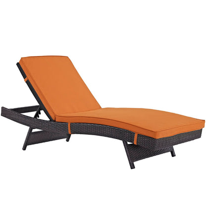 Modway Outlet Convene Outdoor Patio Chaise by Modway  Outdoor Furniture Furniture Espresso Orange - EEI-2179-EXP-ORA