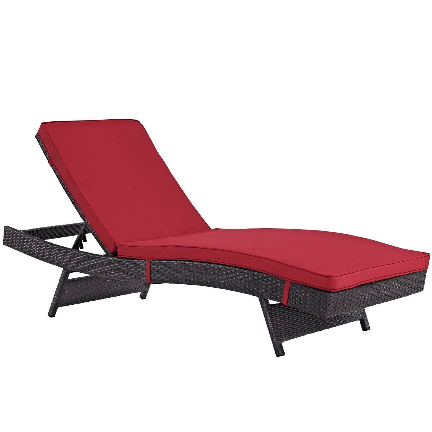Modway Outlet Convene Outdoor Patio Chaise by Modway  Outdoor Furniture Furniture Espresso Red - EEI-2179-EXP-RED