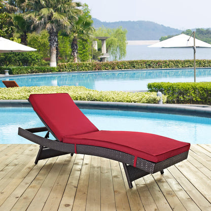 Modway Outlet Convene Outdoor Patio Chaise by Modway  Outdoor Furniture Furniture Espresso Red - EEI-2179-EXP-RED