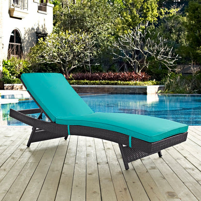 Modway Outlet Convene Outdoor Patio Chaise by Modway  Outdoor Furniture Furniture Espresso Turquoise - EEI-2179-EXP-TRQ